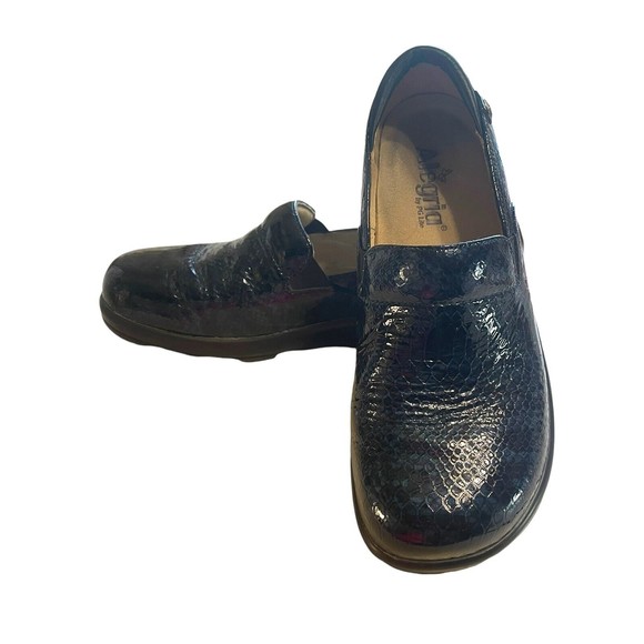 Alegria Blue Snakeskin Keli Clogs Slip On KEL-165 Size 8/39 Nurse Work Shoes - Picture 7 of 9